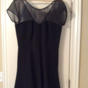 WHBM sheer scoop neck fit and flare dress